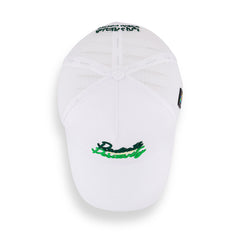 White Mesh Cap with 'Radiate Posotivity' Design Embroidered